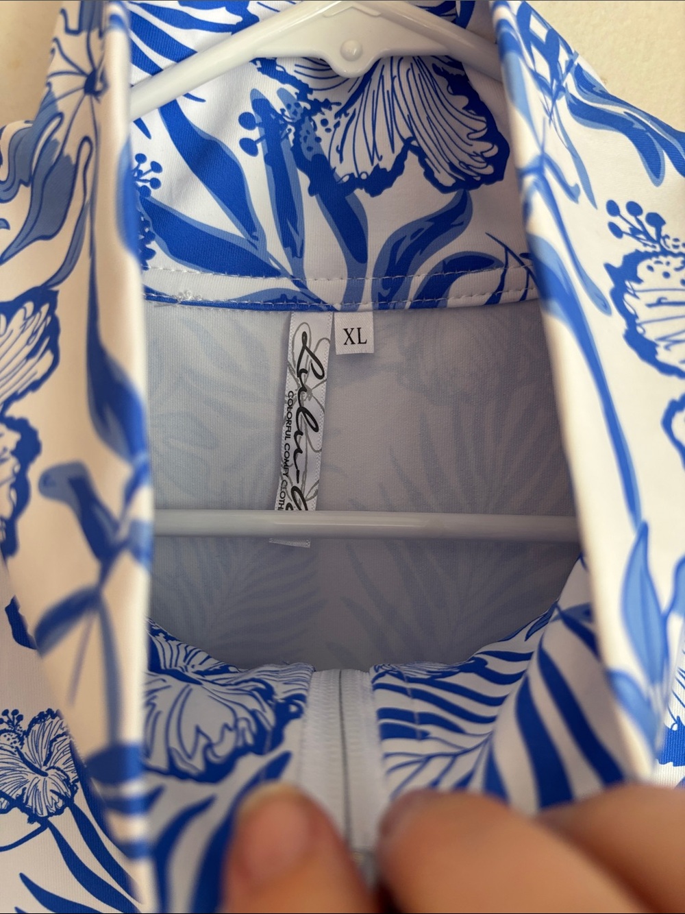 Lulu-B Zipper SWING DRESS UPF50+ SUMMER BREEZE BLUE womens XL tropical beach NWT - Picture 9 of 13